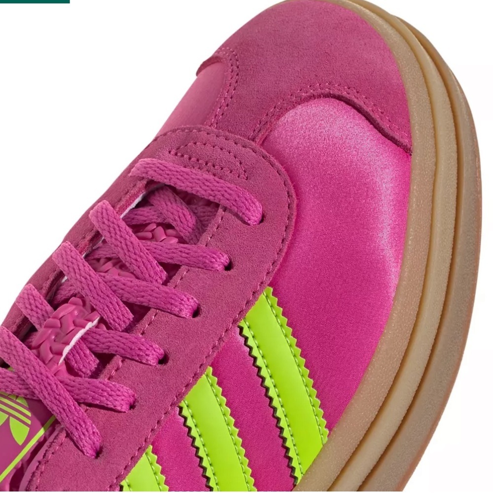 Adidas Gazelle Pink and Green Women's Shoes - Picture 4 of 5